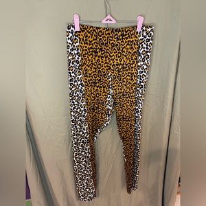 Pinup Couture Leopard Print Leggings in Mustard and White